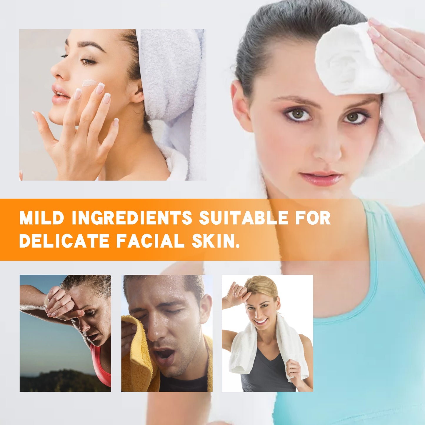 AMZ Facial Sweat Absorbing Lotion Gentle Cleansing Facial Skin Refreshing Skin Friendly Long-lasting Oil Control Facial Antiperspirant