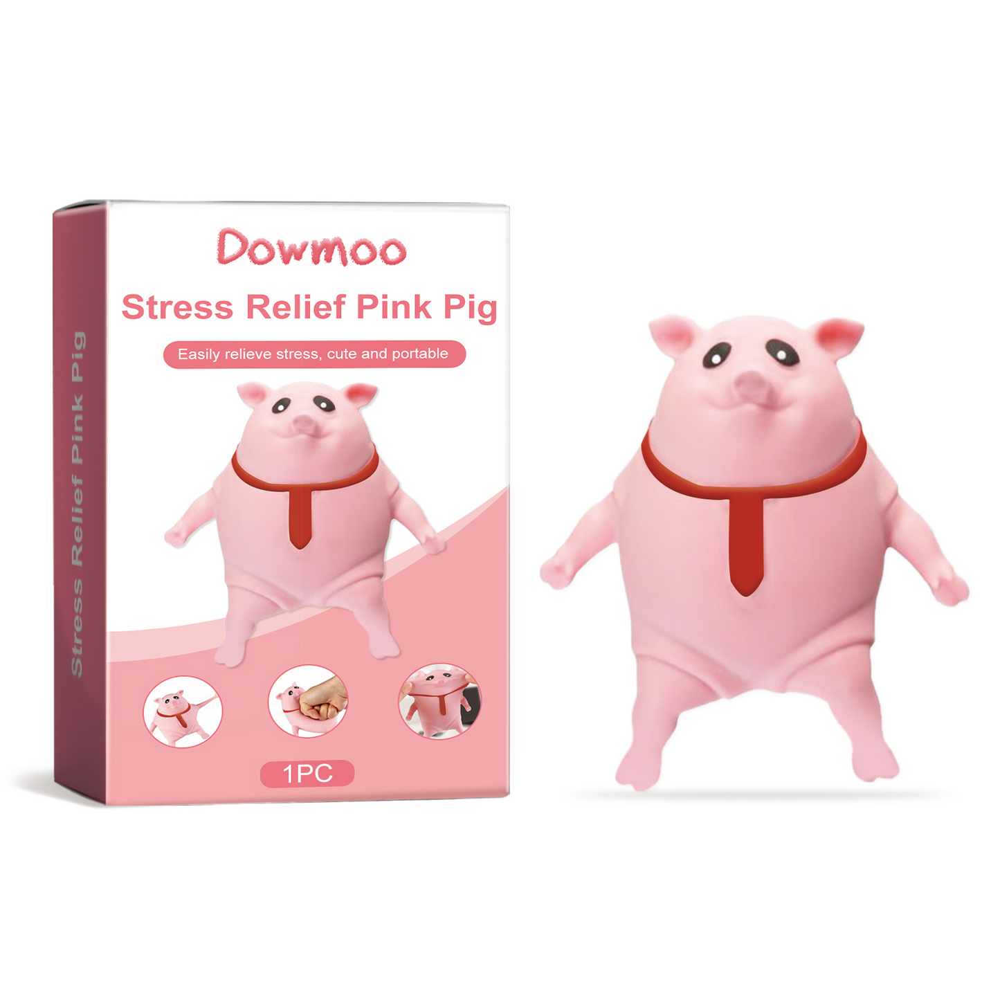 Dowmoo Pink Pig Toy Creative Cartoon Design Happy Experience Adds Fun Cute Interesting Entertainment Toy