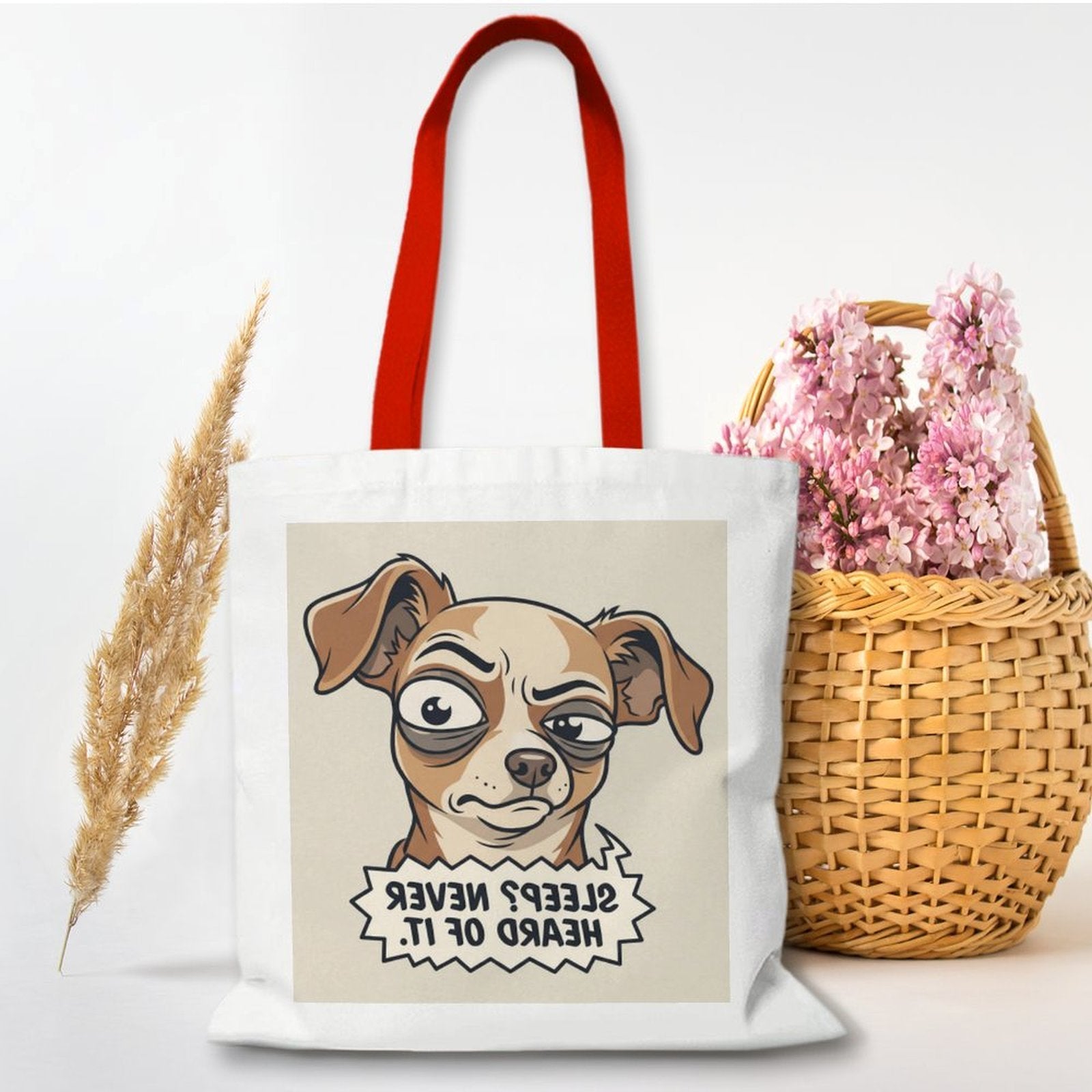 Canvas Tote Shopping Bag Dog