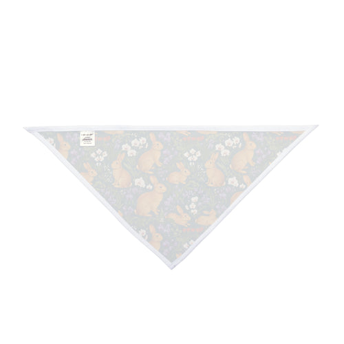 Bunny Meadow Pet Bandana – Floral Rabbit Pattern Collar Accessory