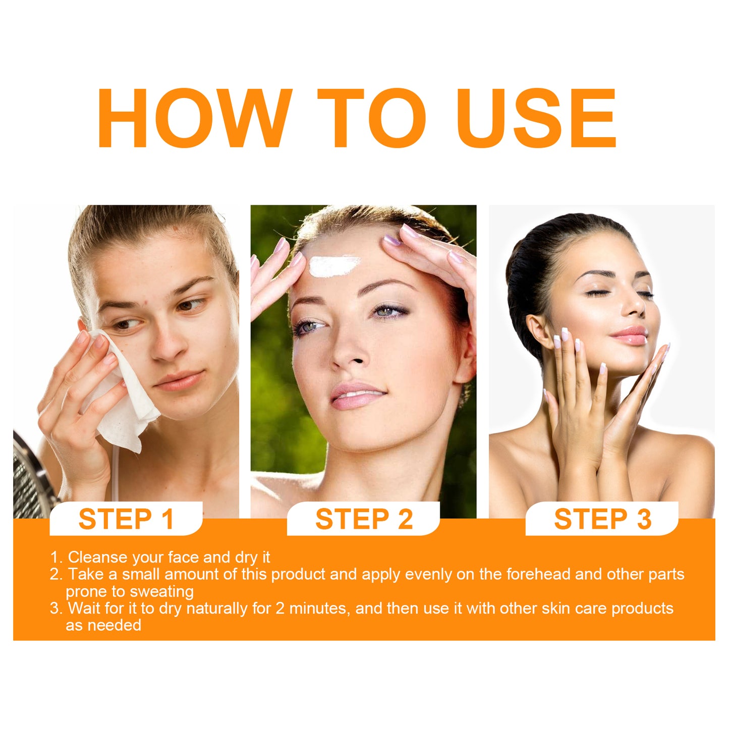 AMZ Facial Sweat Absorbing Lotion Gentle Cleansing Facial Skin Refreshing Skin Friendly Long-lasting Oil Control Facial Antiperspirant