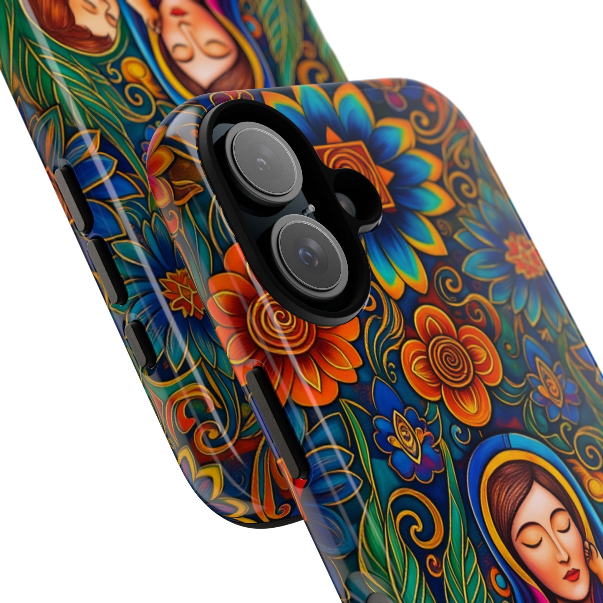 Phone Case — Colorful Madonna and Child Floral Art Protective Cover