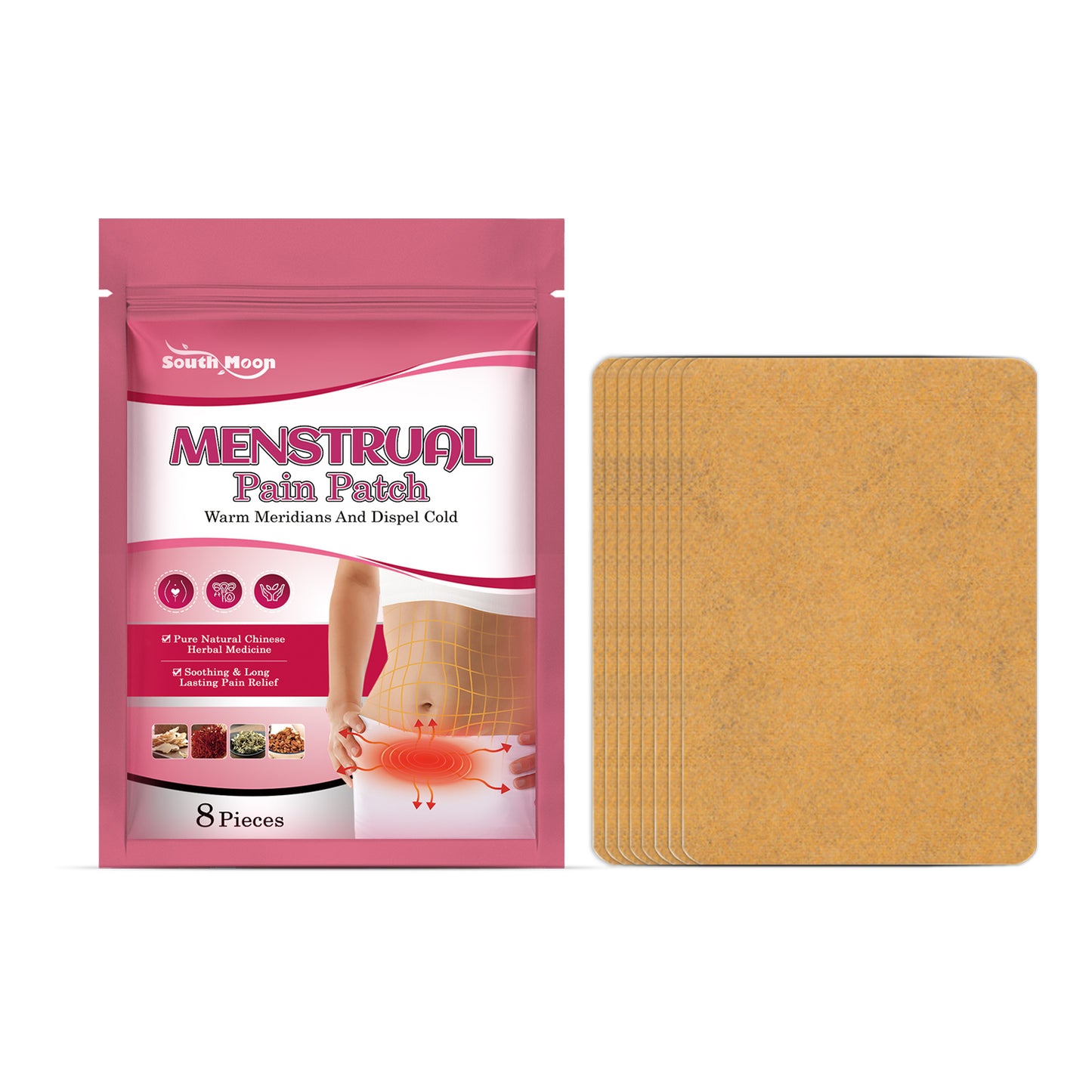 South Moon Menstrual Pain Patch Female Physiological Period Body Nursing Adhesive Bandage Relieve Menstrual Pain Nursing Adhesive Bandage