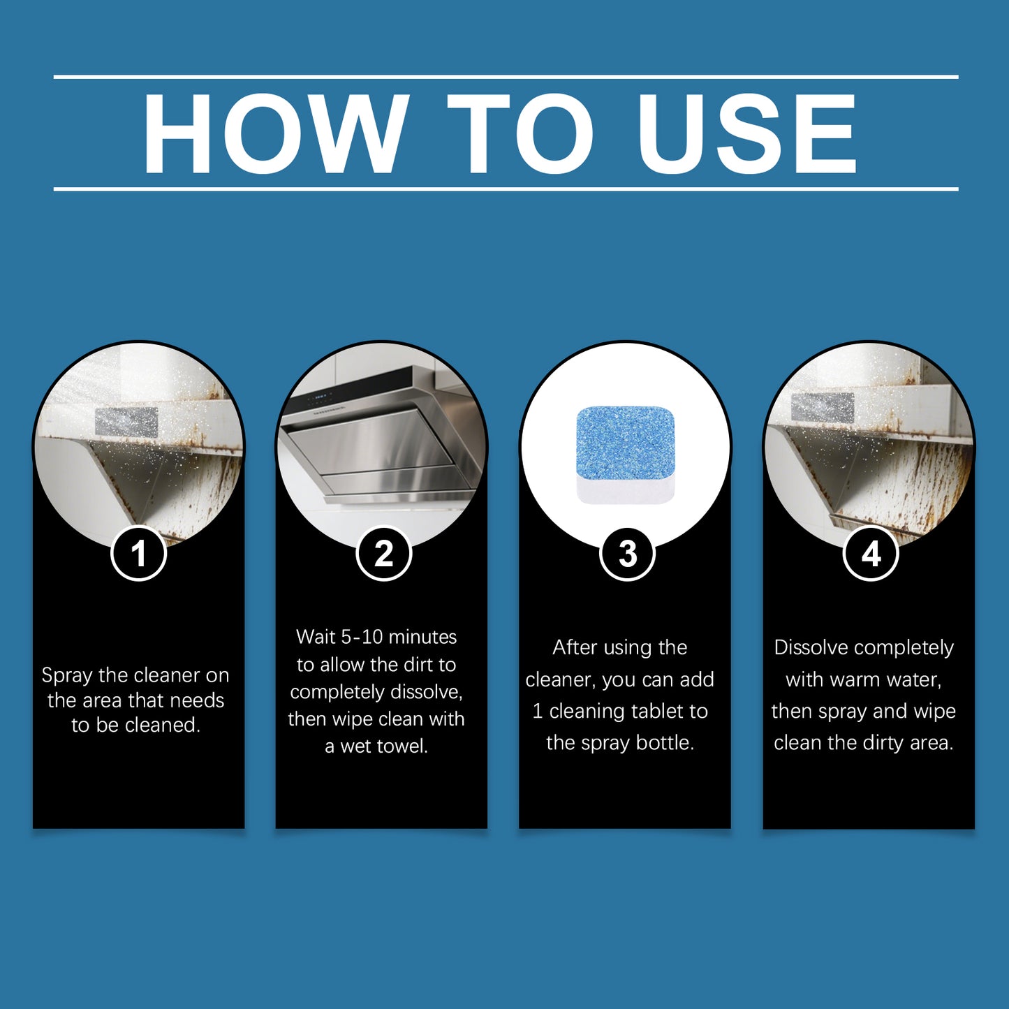 Jakehoe Kitchen Grease Cleaner Range Hood Stove Grease Stain Remover Easy Clean Household Cleaner