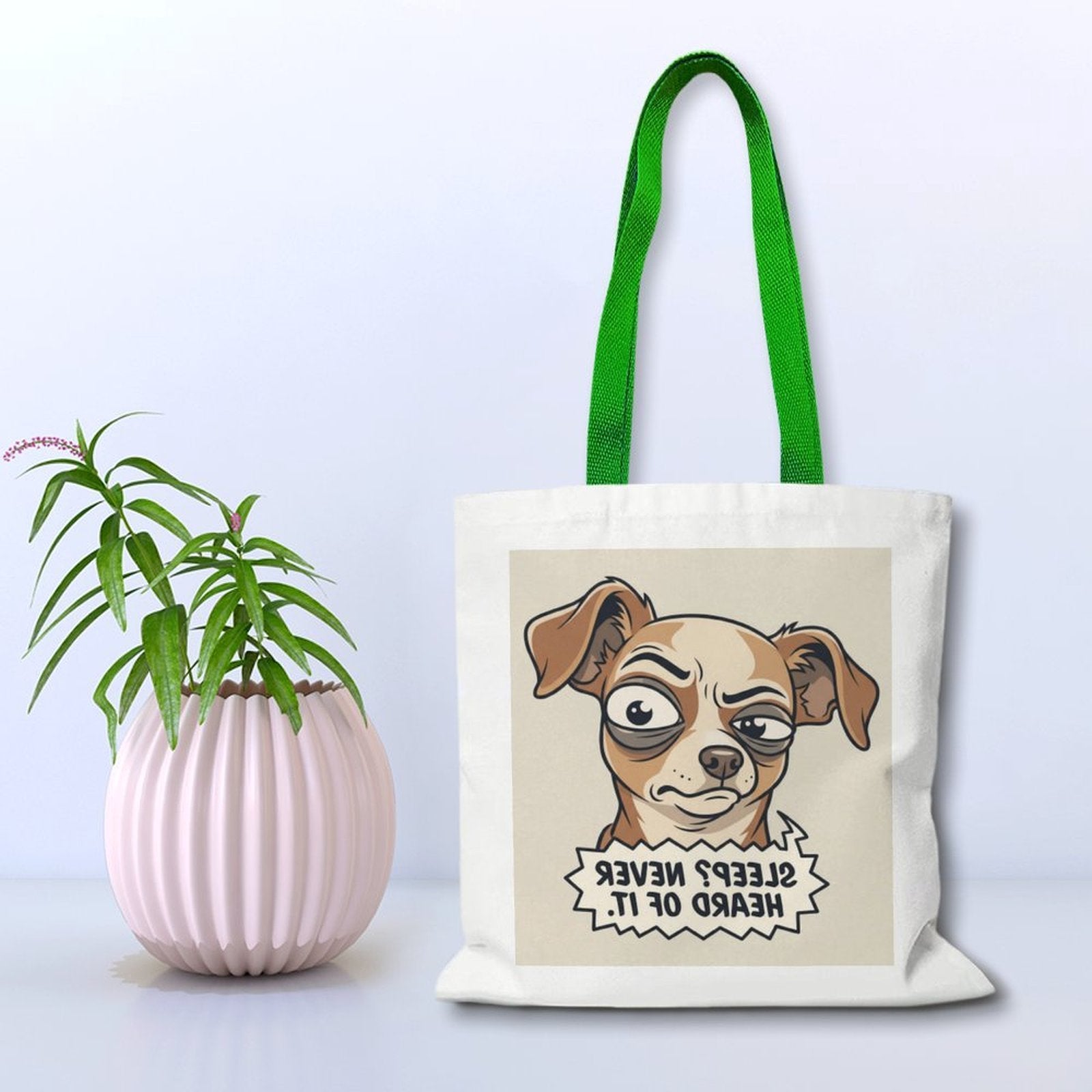 Canvas Tote Shopping Bag Dog
