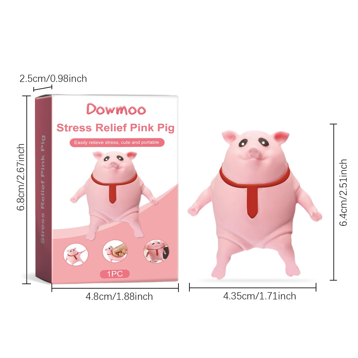 Dowmoo Pink Pig Toy Creative Cartoon Design Happy Experience Adds Fun Cute Interesting Entertainment Toy