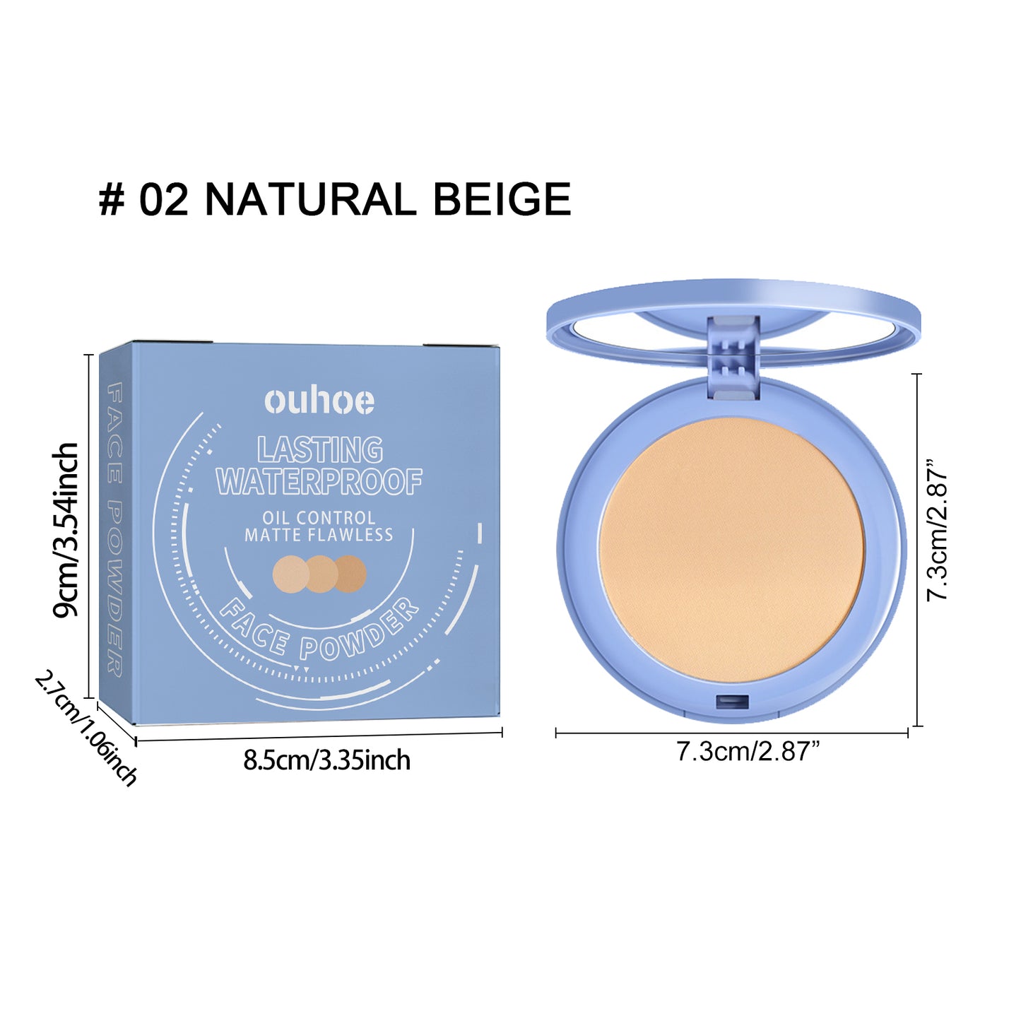 Ouhoe Finishing Powder Flawless Long-Lasting Not Easy to Makeup Makeup Powder Cake Natural Lightweight Breathable Finishing Powder