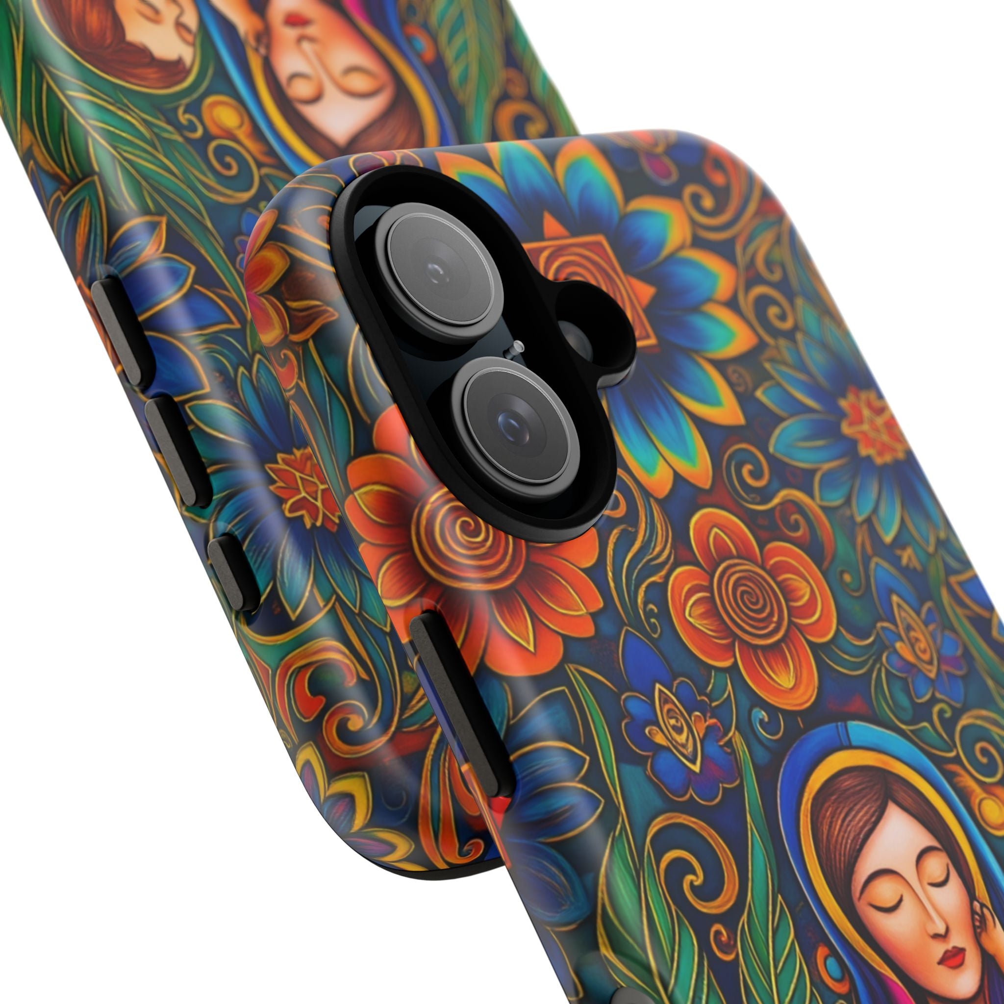 Phone Case — Colorful Madonna and Child Floral Art Protective Cover