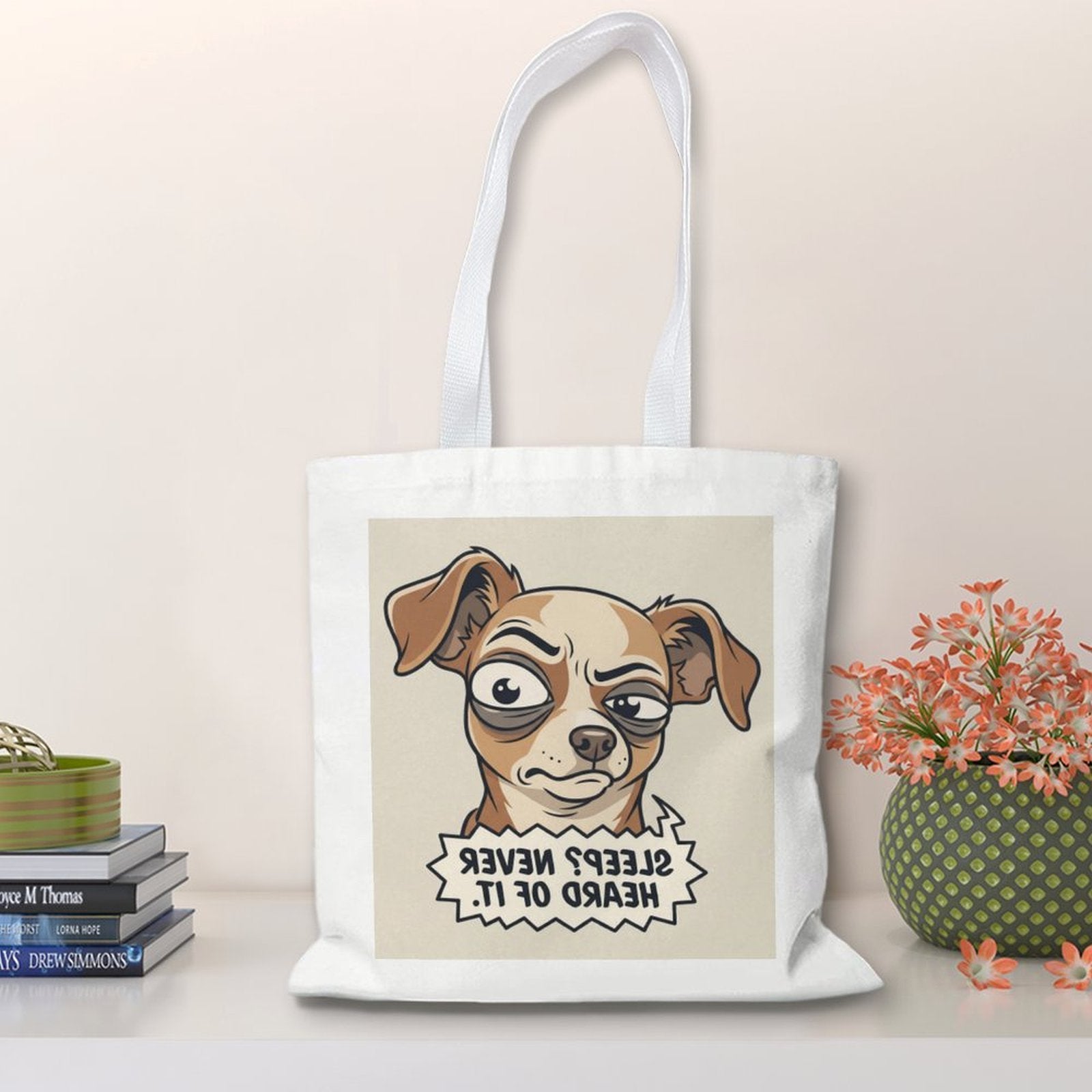 Canvas Tote Shopping Bag Dog