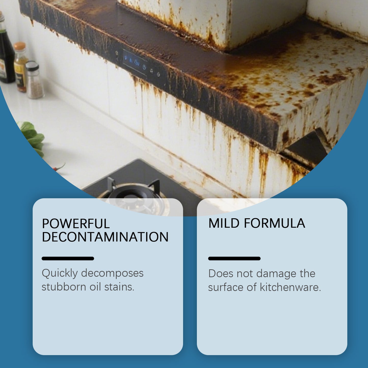 Jakehoe Kitchen Grease Cleaner Range Hood Stove Grease Stain Remover Easy Clean Household Cleaner