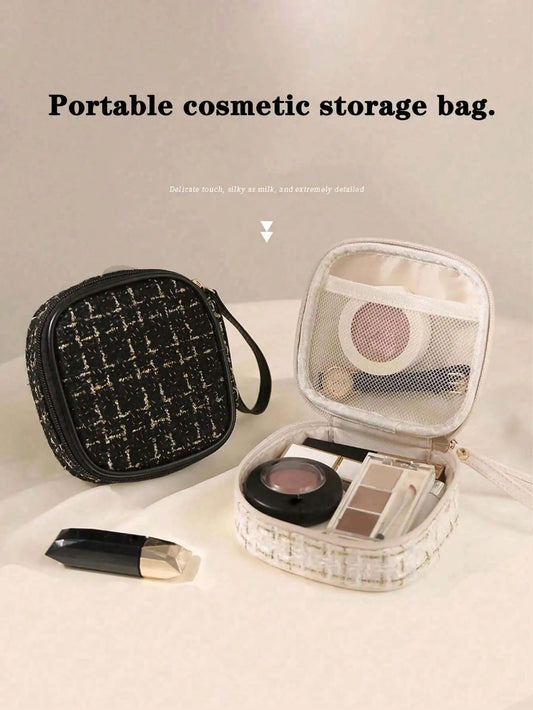1pc Korean Style Cosmetic Bag Portable  Bag, Mini Portable Sanitary Napkin Menstrual  Bag Travel Makeup Organizer Bag Makeup Bag