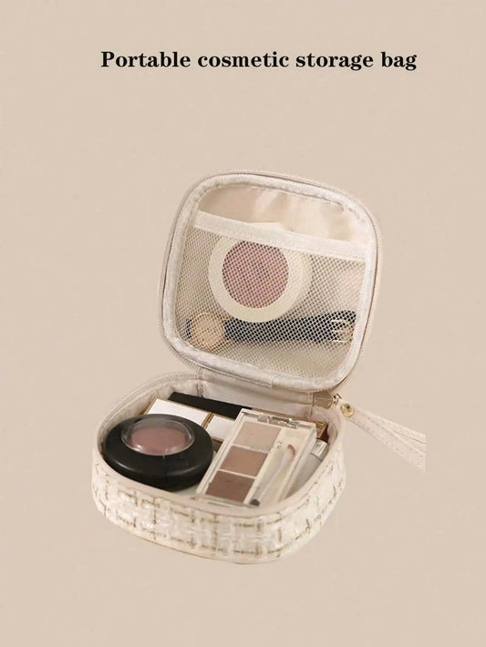 1pc Korean Style Cosmetic Bag Portable  Bag, Mini Portable Sanitary Napkin Menstrual  Bag Travel Makeup Organizer Bag Makeup Bag