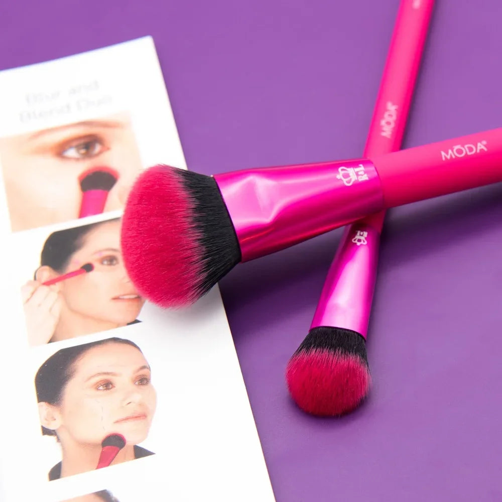 Vegan Makeup Brush Set Blending Buffing and Blurring Professional Quality Synthetic Brushes with Waterproof Handles Flawless