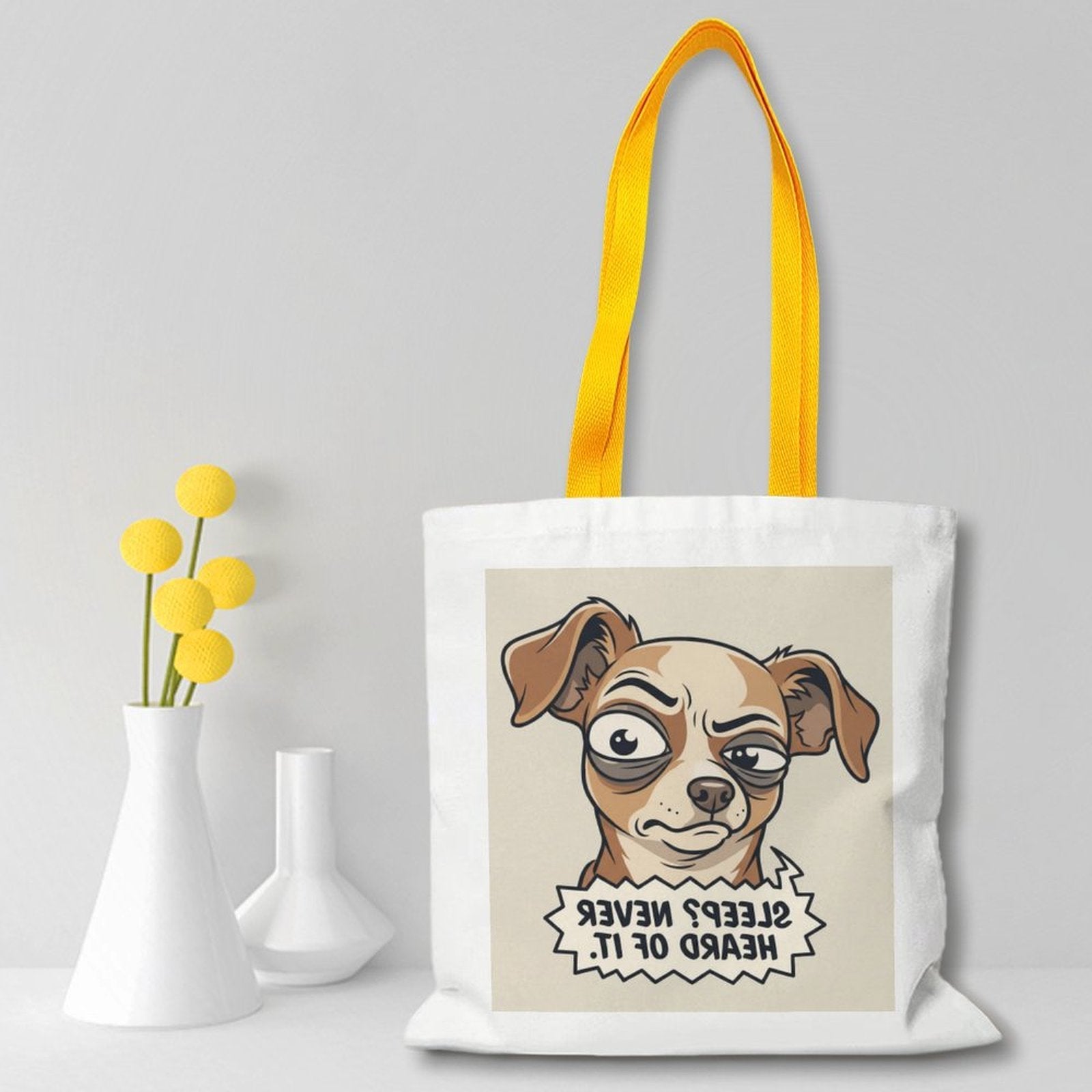 Canvas Tote Shopping Bag Dog