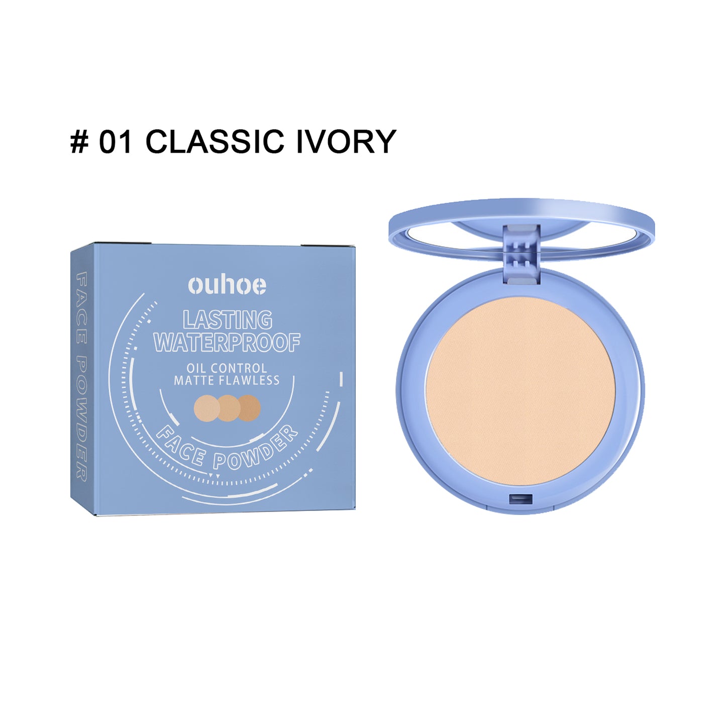 Ouhoe Finishing Powder Flawless Long-Lasting Not Easy to Makeup Makeup Powder Cake Natural Lightweight Breathable Finishing Powder