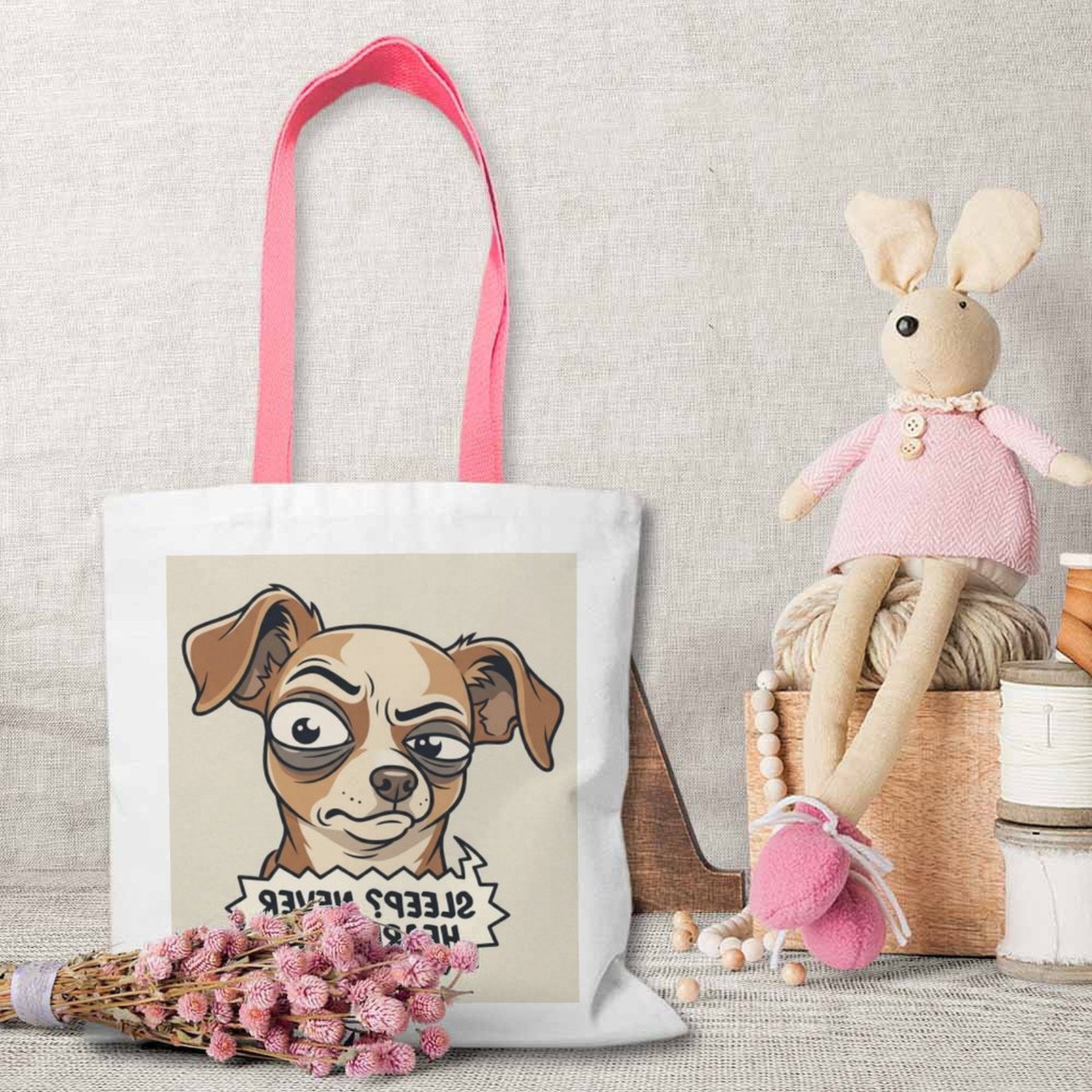 Canvas Tote Shopping Bag Dog