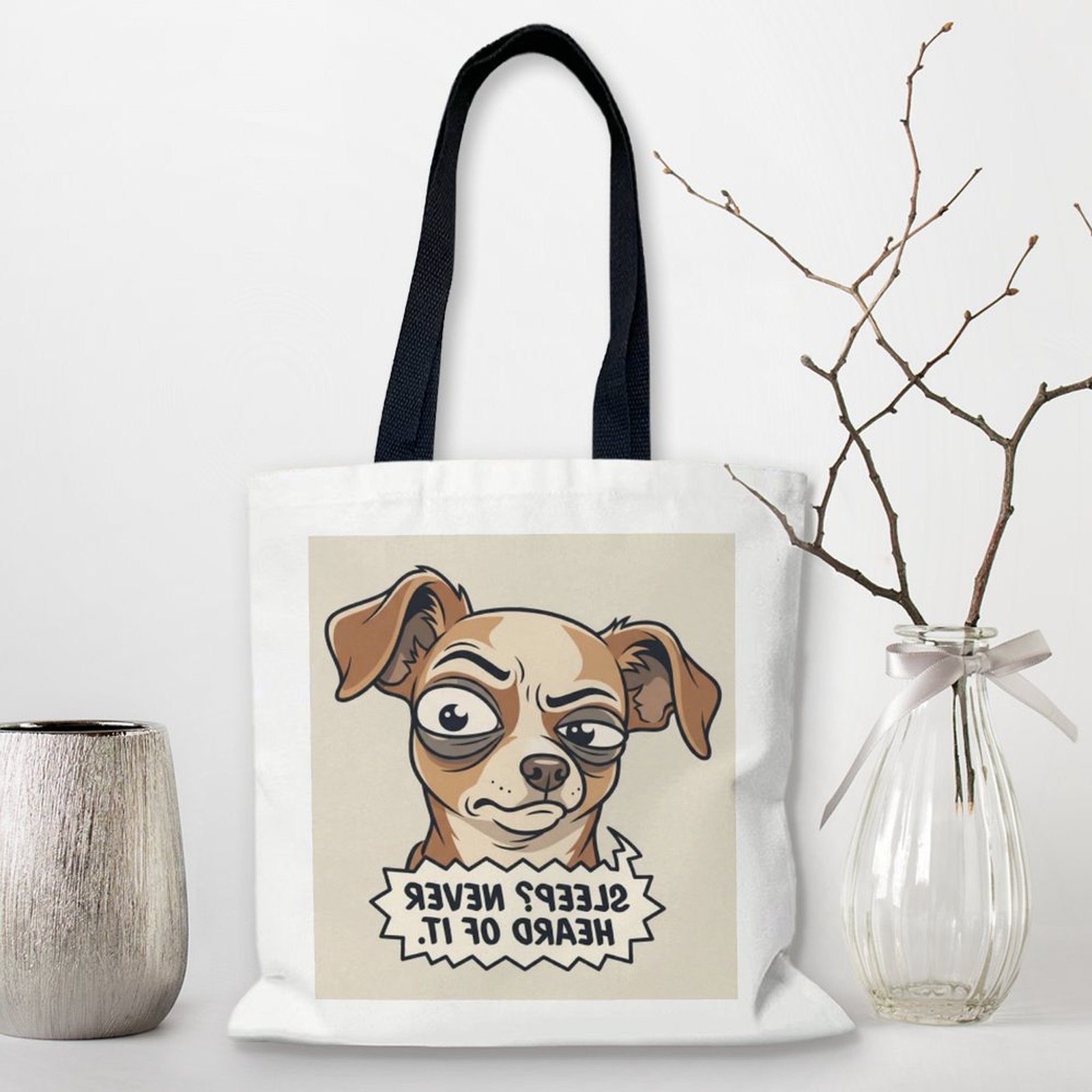 Canvas Tote Shopping Bag Dog